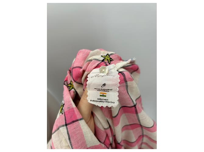 Autre Marque Rosa karierte Bluse mit Patchwork Pink - Ansicht 6