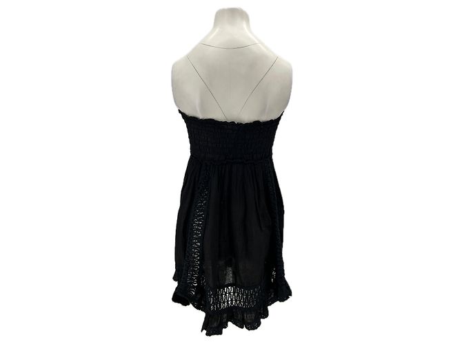 Autre Marque SUNDAY Trägerloses Kleid schwarz Leinen S - Ansicht 2