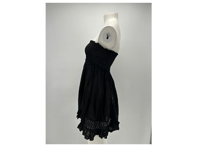 Autre Marque SUNDAY Trägerloses Kleid schwarz Leinen S - Ansicht 3