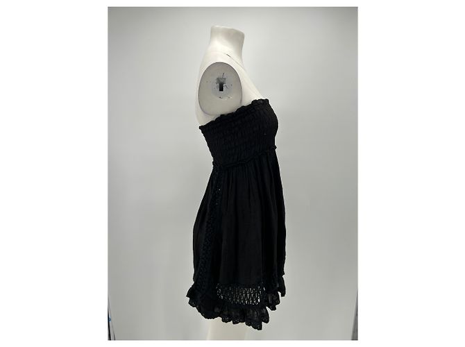 Autre Marque SUNDAY Trägerloses Kleid schwarz Leinen S - Ansicht 4