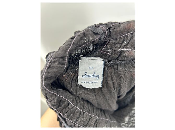 Autre Marque SUNDAY Trägerloses Kleid schwarz Leinen S - Ansicht 5