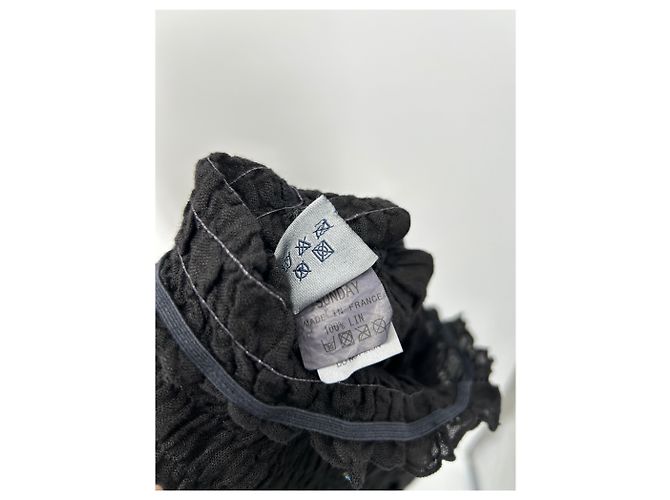 Autre Marque SUNDAY Trägerloses Kleid schwarz Leinen S - Ansicht 6