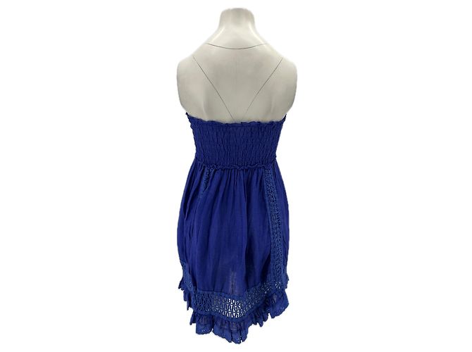 Autre Marque SUNDAY Trägerloses blaues Leinenkleid Größe S - Ansicht 2