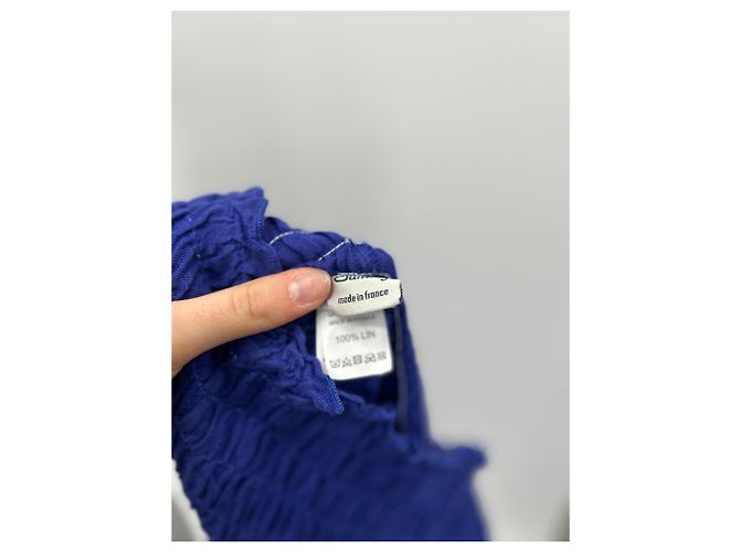 Autre Marque SUNDAY Trägerloses blaues Leinenkleid Größe S - Ansicht 6
