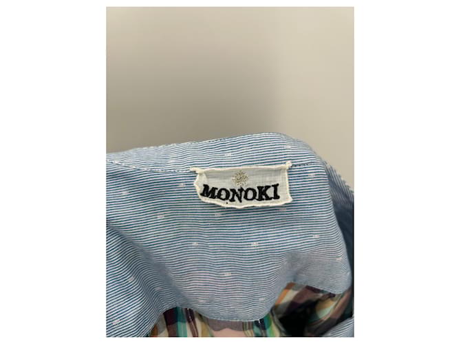 Autre Marque Karo- und Patchwork-Bluse Blau - Ansicht 5