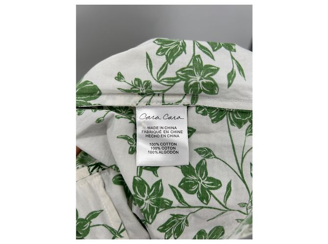 Autre Marque Weißes Kleid mit grünen Blumen - Ansicht 6