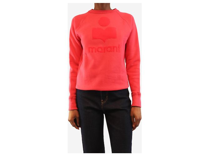 Isabel Marant Etoile Rosa Velours-Sweatshirt mit Logo - Größe UK 6 Pink - Ansicht 3