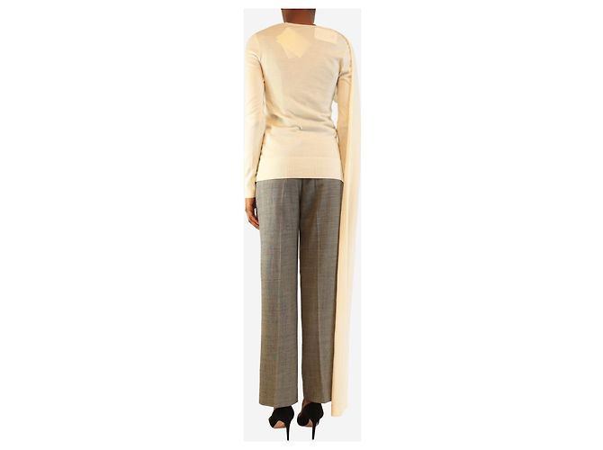 Totême Strickoberteil mit drapierter Schal in Creme - Größe XS Roh - Ansicht 2