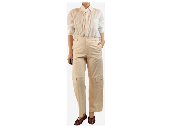 Roberto Cavalli Pantalones cargo rosa con estampado de reptil - vista 2
