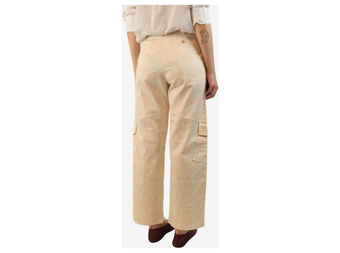 Roberto Cavalli Pantalones cargo rosa con estampado de reptil - vista 3