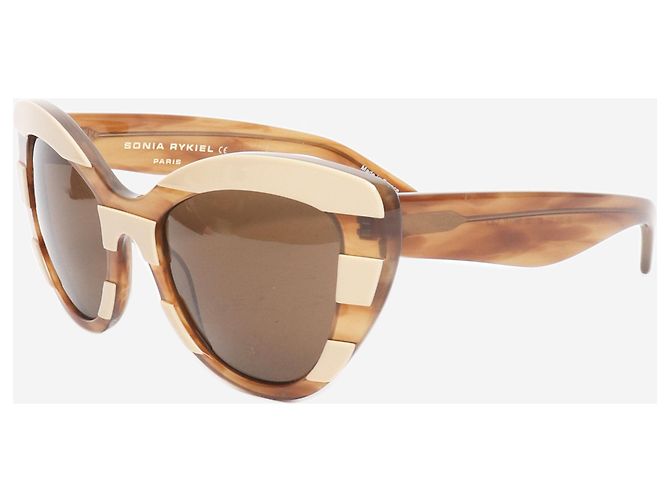 Sonia Rykiel Gafas de sol ojo de gato con rayas marrones Castaño - vista 2