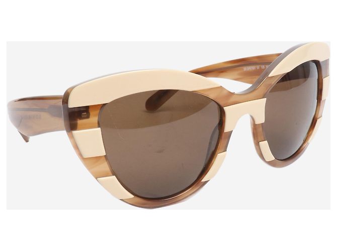 Sonia Rykiel Gafas de sol ojo de gato con rayas marrones Castaño - vista 4