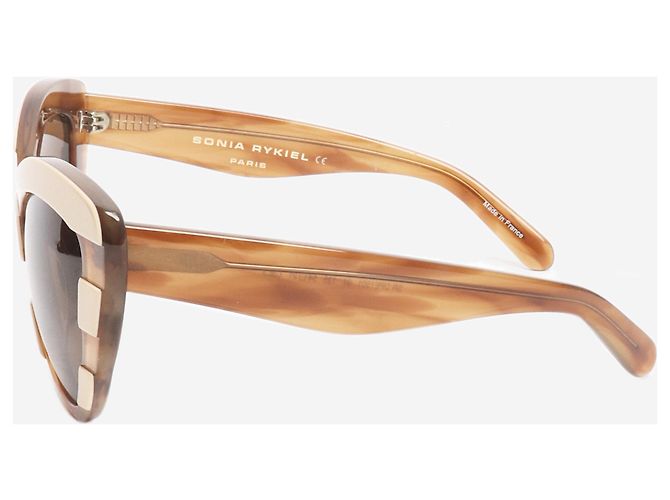Sonia Rykiel Gafas de sol ojo de gato con rayas marrones Castaño - vista 5
