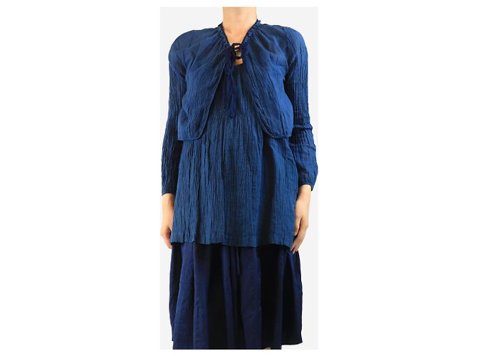 Autre Marque Set aus Navy Cami Top und Jacke - Größe L Marineblau - Ansicht 3
