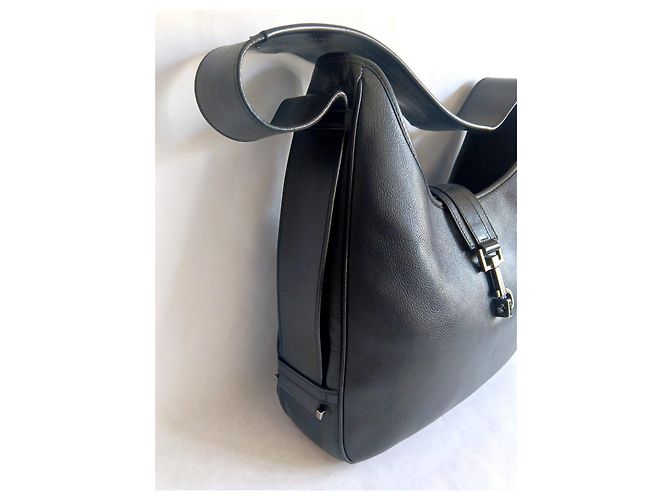 Gucci Jackie Borsa a Tracolla in Pelle Nera Nero - vista 7