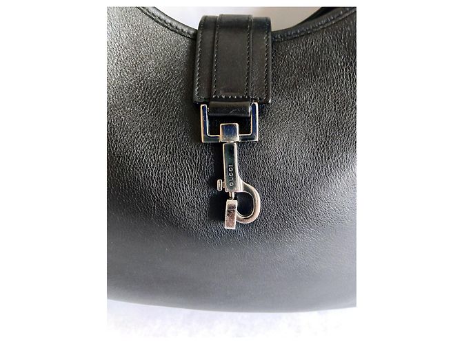 Gucci Jackie Borsa a Tracolla in Pelle Nera Nero - vista 8