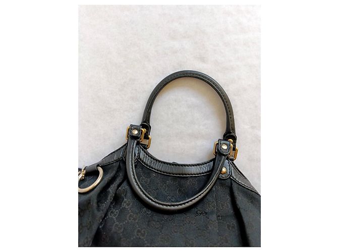 Borsa Gucci Sukey GG Supreme Canvas Nero - vista 7
