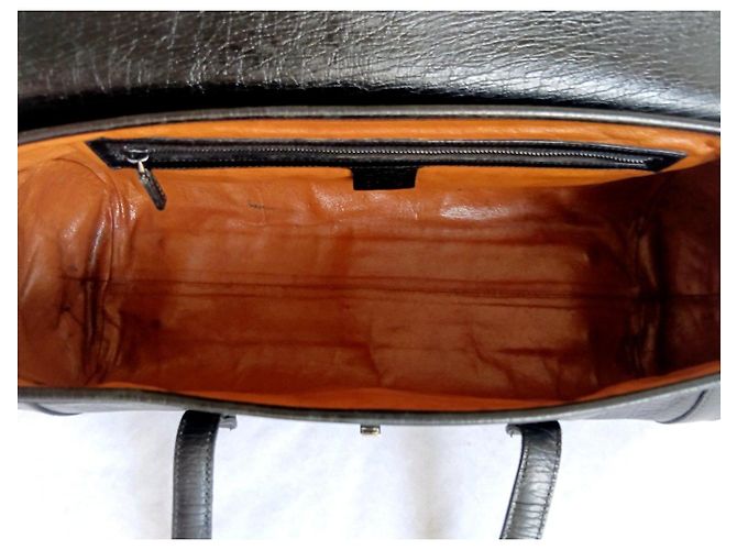 Gucci Bamboo Borsa a Mano in Pelle Nera Nero - vista 13