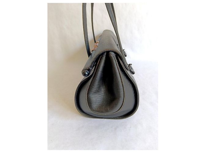 Gucci Bamboo Borsa a Mano in Pelle Nera Nero - vista 2
