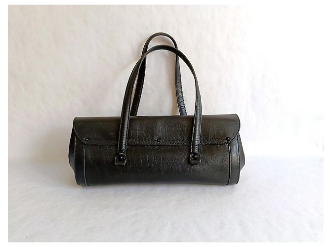 Gucci Bamboo Borsa a Mano in Pelle Nera Nero - vista 3