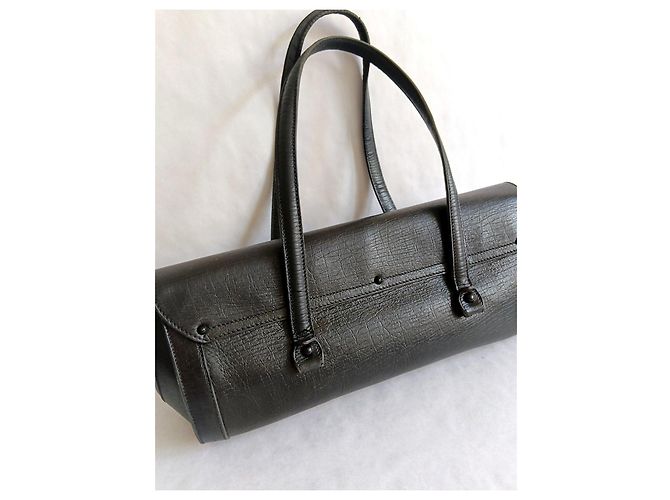 Gucci Bamboo Borsa a Mano in Pelle Nera Nero - vista 9
