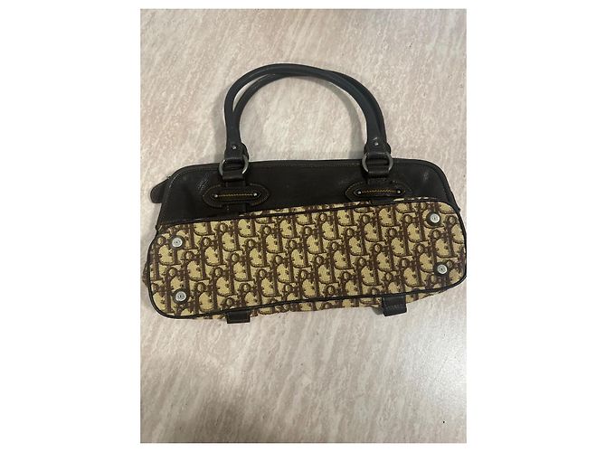 Bolsa Dior Monogramme em lona e couro castanho Marrom - vista 3