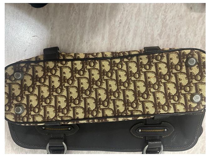 Bolsa Dior Monogramme em lona e couro castanho Marrom - vista 6