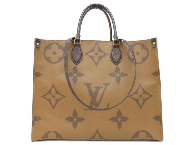 Borsa Louis Vuitton Monogram Giant OnTheGo GM Marrone Monogramma - vista 2