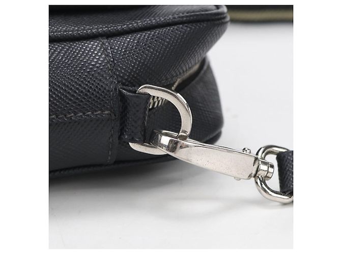 Borsa a tracolla in pelle Saffiano da uomo Prada Nero - vista 9
