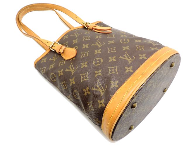 Borsa a Spalla Louis Vuitton Bucket PM Marrone - vista 3