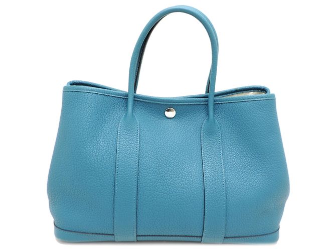 Hermès Borsa Tote Hermes Garden Party TPM X Stamp Blu Blu chiaro - vista 2