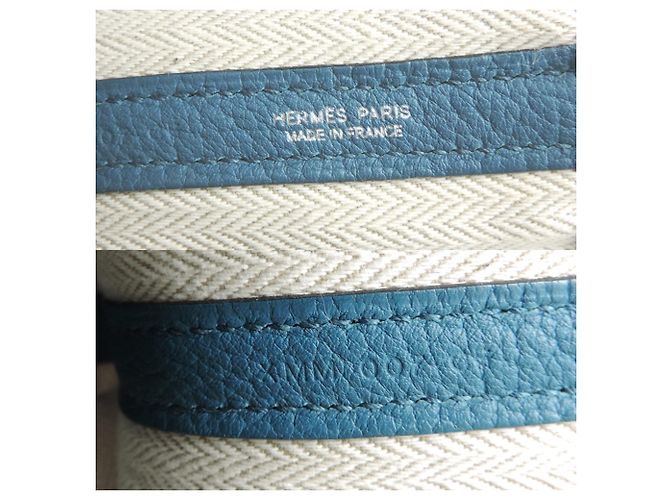 Hermès Borsa Tote Hermes Garden Party TPM X Stamp Blu Blu chiaro - vista 7