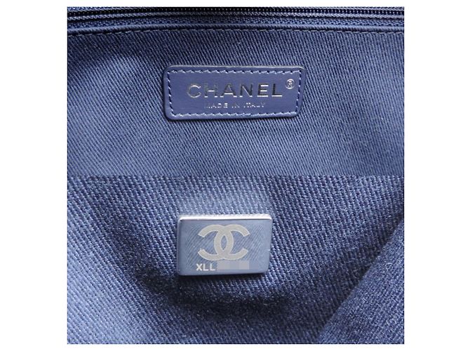 Chanel Deauville MM Schultertasche Marineblau - Ansicht 7