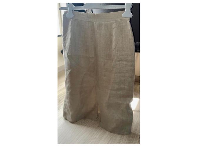 Falda de lino beige Emporio Armani - vista 2
