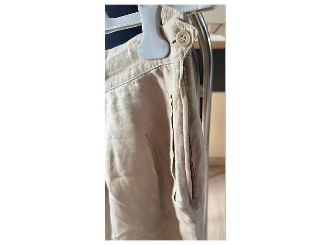 Falda de lino beige Emporio Armani - vista 3