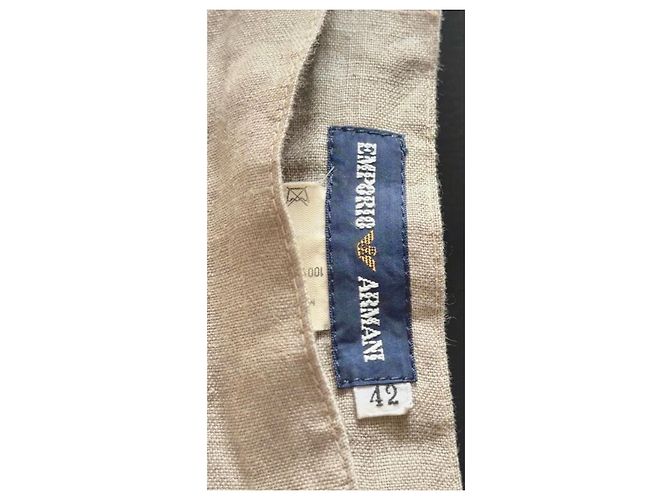 Falda de lino beige Emporio Armani - vista 5