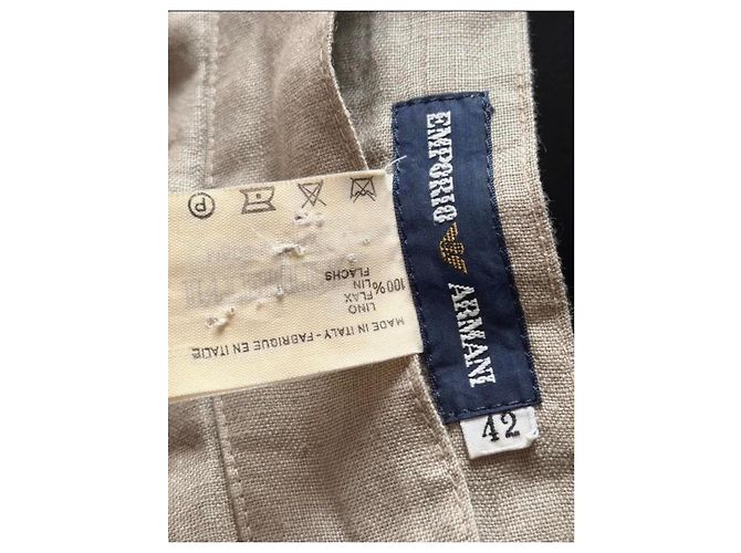 Falda de lino beige Emporio Armani - vista 6