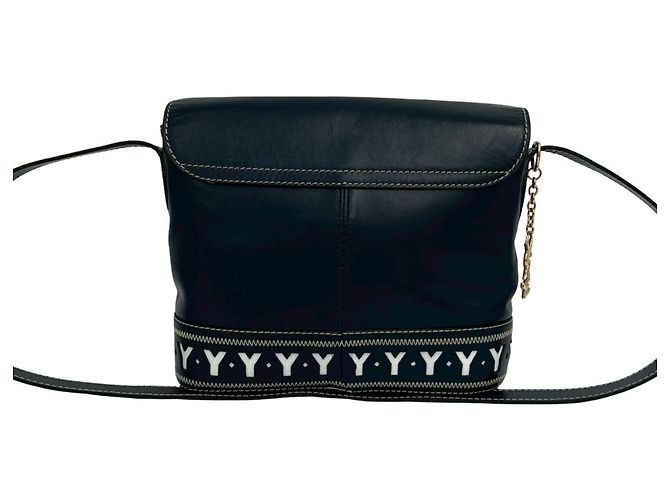 Borsa a tracolla in pelle blu navy Yves Saint Laurent - vista 3