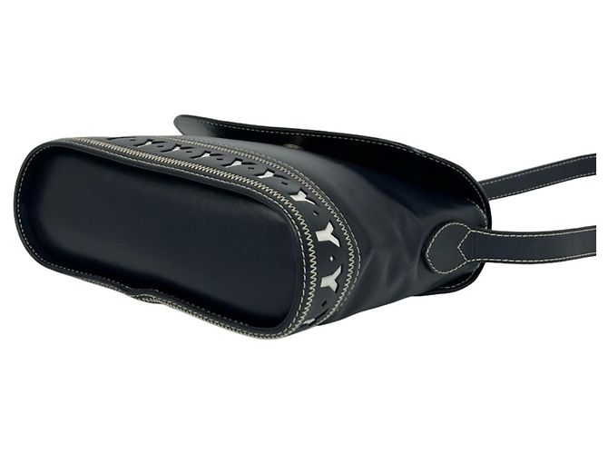 Borsa a tracolla in pelle blu navy Yves Saint Laurent - vista 8