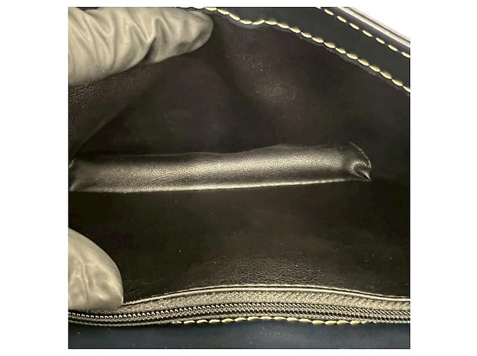 Borsa a tracolla in pelle blu navy Yves Saint Laurent - vista 9