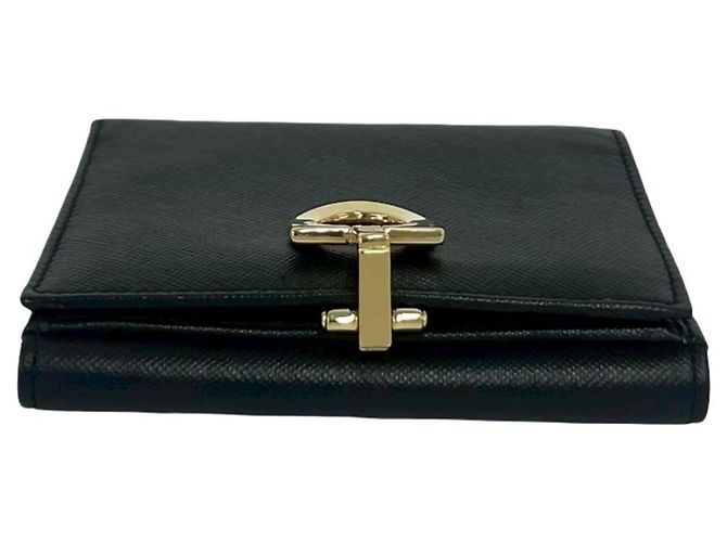 Gancini Salvatore Ferragamo Leder-Bifold-Geldbörse Schwarz - Ansicht 3