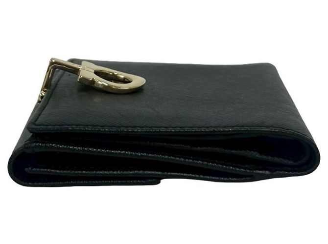 Gancini Salvatore Ferragamo Leder-Bifold-Geldbörse Schwarz - Ansicht 4