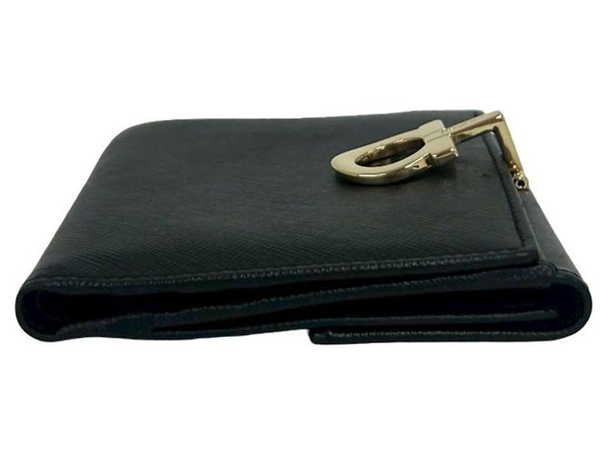 Gancini Salvatore Ferragamo Leder-Bifold-Geldbörse Schwarz - Ansicht 5