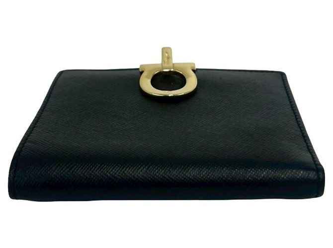 Gancini Salvatore Ferragamo Leder-Bifold-Geldbörse Schwarz - Ansicht 6