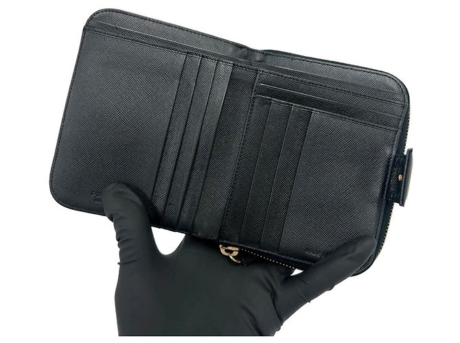 Saffiano Cartera Bi-Fold Prada en negro - vista 7