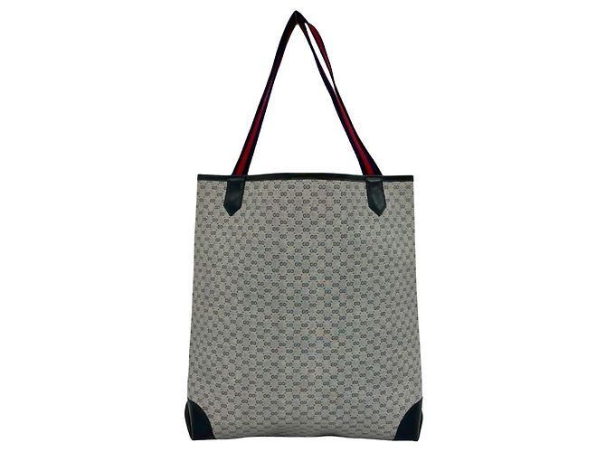 Borsa Tote Gucci Old Sherry Line Micro GG Logo Rosso Blu navy - vista 2