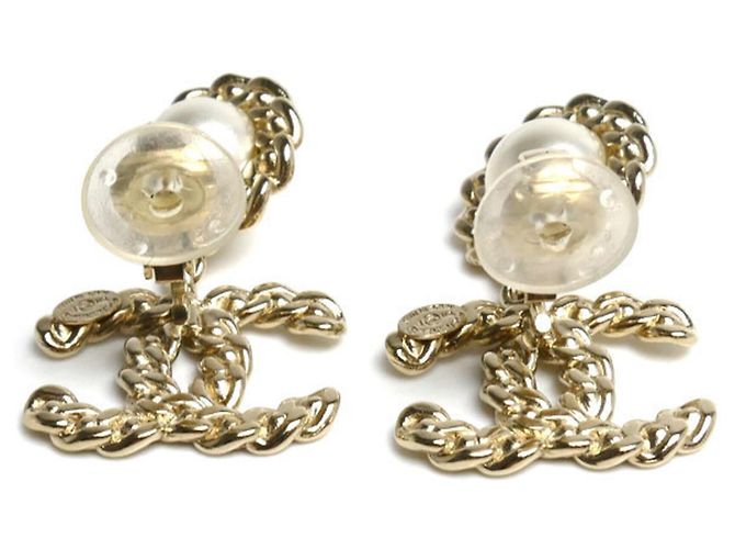 Orecchini a clip Chanel in metallo dorato e strass D'oro - vista 5