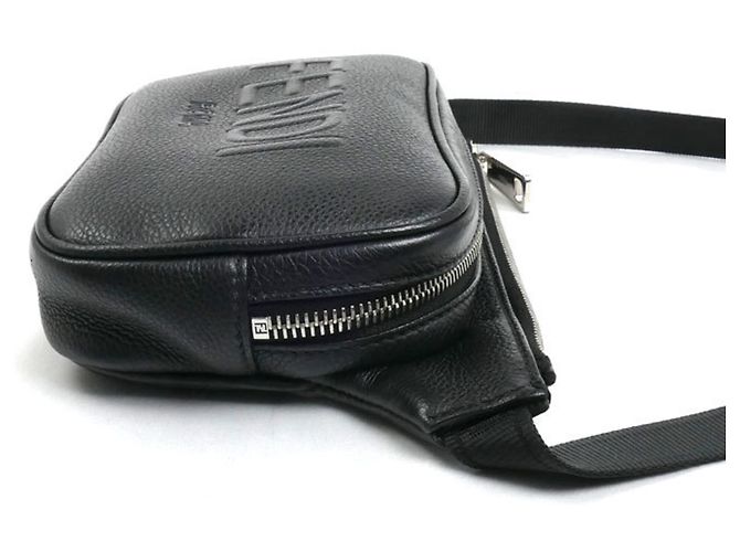 Borsa a tracolla Fendi in pelle nera Nero - vista 3