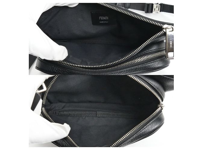 Borsa a tracolla Fendi in pelle nera Nero - vista 5