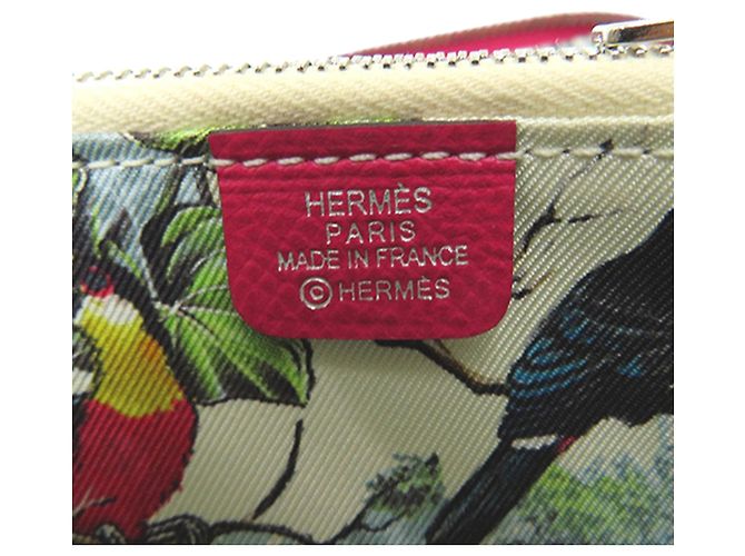 Silk In Cartera compacta de seda y Epsom rosa Hermès - vista 11